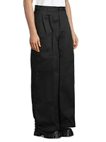 Cotton-Blend Wide Leg Pants