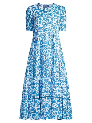 Daphne Printed Cotton Midi-Dress