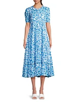 Daphne Printed Cotton Midi-Dress