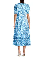 Daphne Printed Cotton Midi-Dress