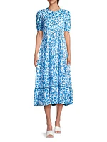 Daphne Printed Cotton Midi-Dress