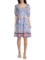 Tamara Printed Cotton Midi-Dress