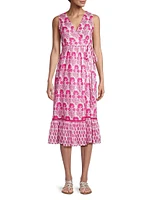 Tula Floral Cotton Wrap Midi-Dress