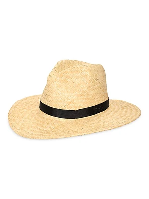 Raffia Straw Fedora Hat