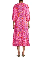 Heidi Printed Cotton Midi-Dress