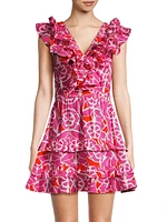 Dante Floral Cotton Frill Minidress