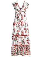 Hilda Smocked Floral Cotton Midi-Dress