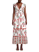 Hilda Smocked Floral Cotton Midi-Dress