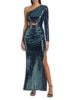 Dulce Asymmetric Cut-Out Gown