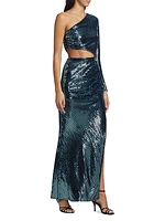 Dulce Asymmetric Cut-Out Gown