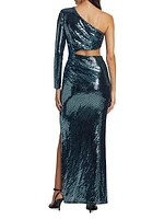 Dulce Asymmetric Cut-Out Gown