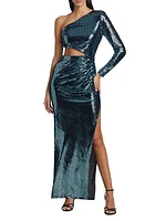 Dulce Asymmetric Cut-Out Gown