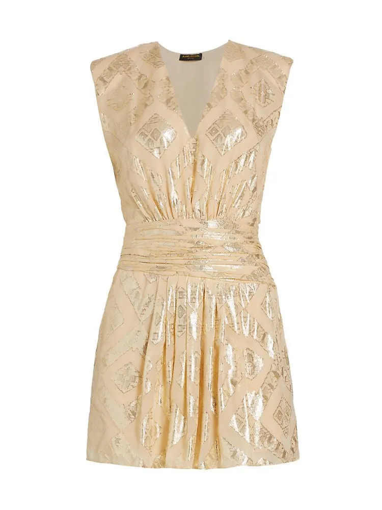 Reina Metallic Silk-Blend Dress