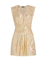 Reina Metallic Silk-Blend Dress