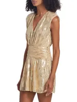 Reina Metallic Silk-Blend Dress