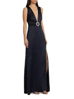 August Satin Sleeveless Gown