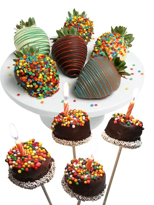 Celebration 10-Count Belgian Chocolate Covered Strawberries & Brownie Pops
