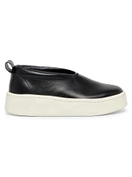 Leather Platform Slip-On Sneakers