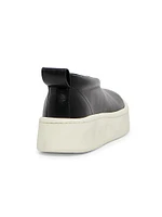 Leather Platform Slip-On Sneakers