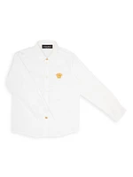 Little Boy's & Medusa Embroidered Button-Up Shirt