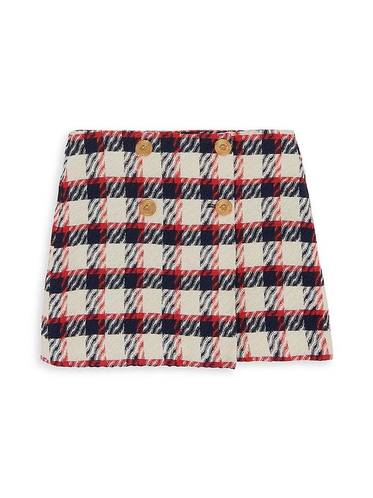 Girl's Plaid Tweed Skirt