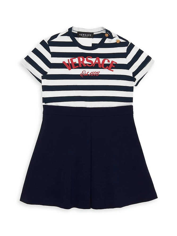 Little Girl's Logo Striped Dress