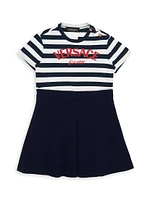 Little Girl's Logo Striped Dress