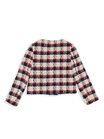 Girl's Plaid Tweed Jacket