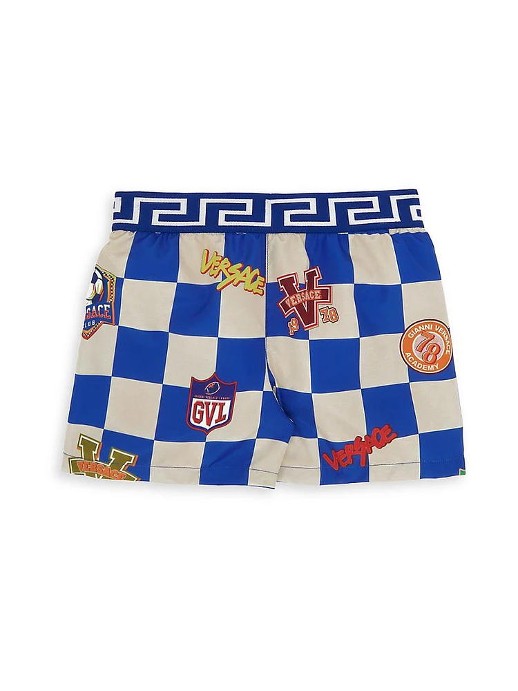 Baby Boy's Varsity Check Swim Trunks