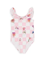 Baby Girl's Ruffled One-Piece Swimsuit