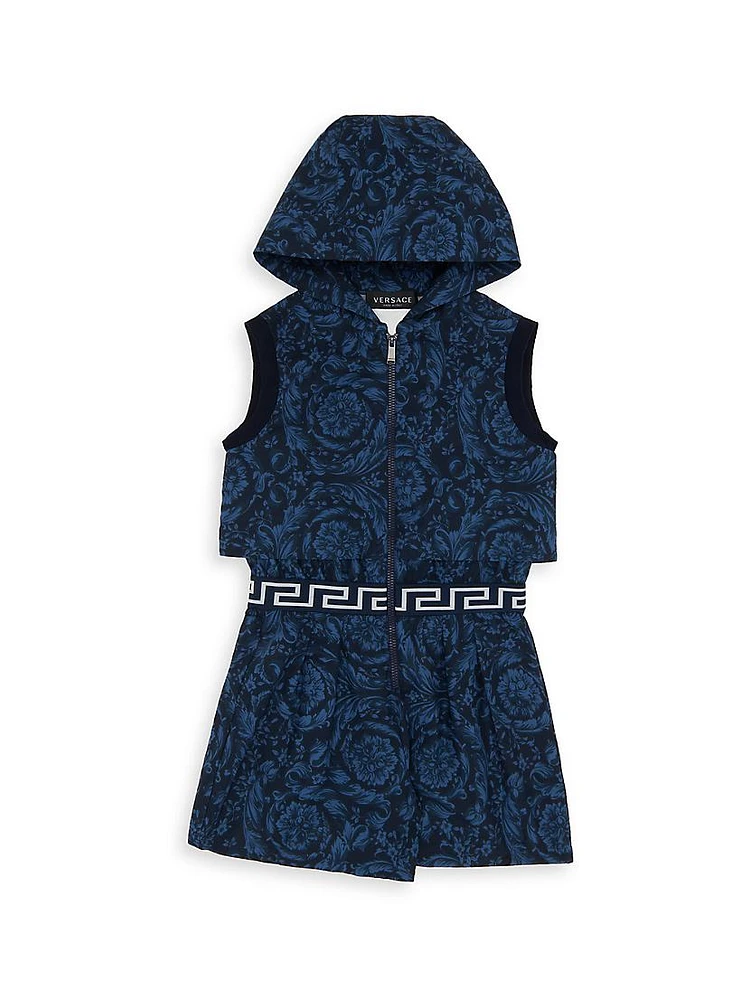 Little Girl's Barocco One-Piece Zip-Up Dress