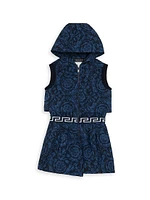 Little Girl's Barocco One-Piece Zip-Up Dress