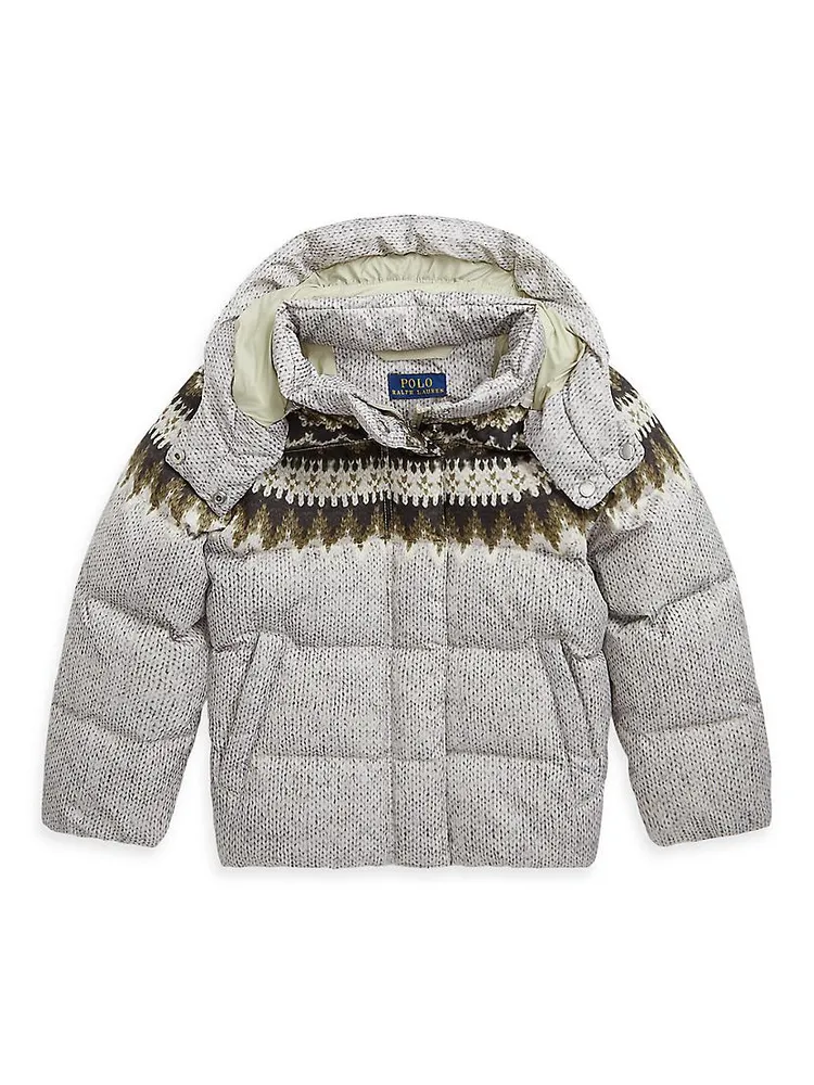 Little Girl's Carly Printed Down Puffer Jacket