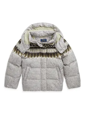 Little Girl's Carly Printed Down Puffer Jacket