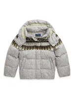 Little Girl's Carly Printed Down Puffer Jacket