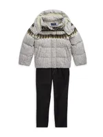 Little Girl's Carly Printed Down Puffer Jacket