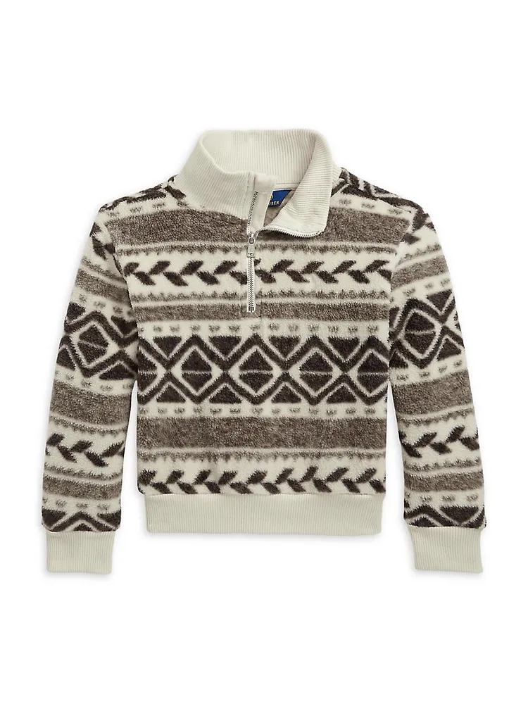 Little Girl's & Fair Isle Zip-Up Fleece Pullover