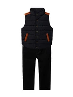 Little Girl's & Contrast Trim Quilted Vest