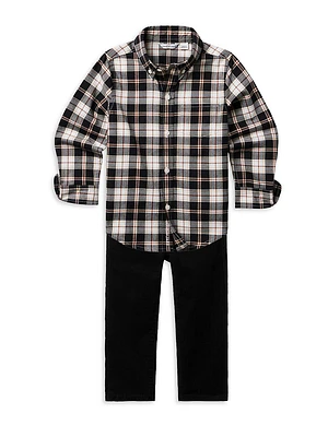 Baby Girl's, Little Girl's & Plaid Brushed Button-Down Shirt