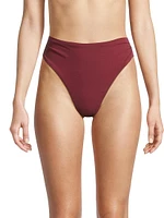 Aubrey High-Waisted Ruched Bikini Bottom