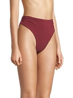 Aubrey High-Waisted Ruched Bikini Bottom