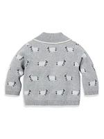 Baby Girl's Sheep Cotton Cardigan