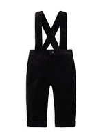 Baby Girl's Velvet Suspender Pants