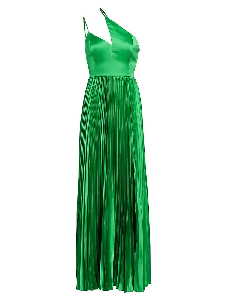 Khari Pleated Asymmetric Gown