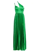 Khari Pleated Asymmetric Gown