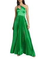 Khari Pleated Asymmetric Gown