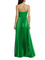 Khari Pleated Asymmetric Gown