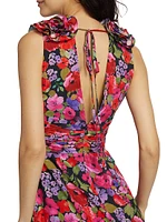 Sorena Floral Ruched Midi-Dress