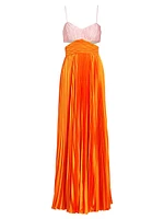 Elodie Pleated Cut-Out Gown