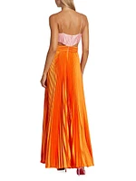 Elodie Pleated Cut-Out Gown